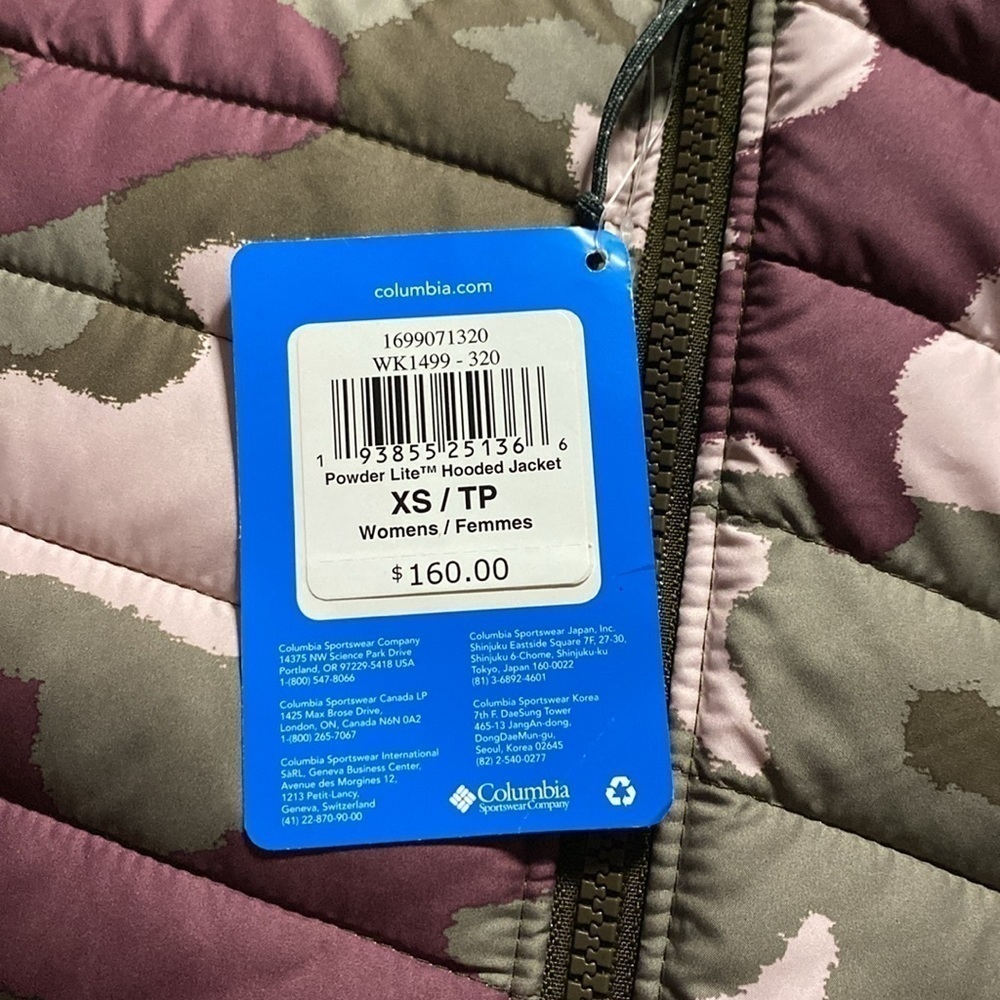 Camo Jacket Columbia Powder Lite Hooded Pink Green Camo Puffer
Jacket NWT XS - Picture 7 of 12
